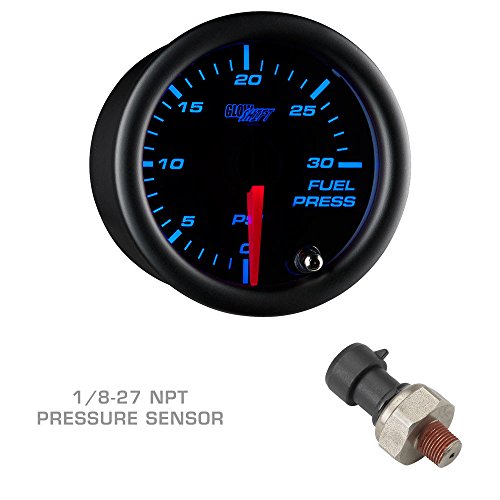 Glowshift Diesel Gauge Package Compatible With Dodge Ram Cummins 2500 3500 1998-2002 - Tinted 7 Color 60 Psi Boost, 1500 F Pyrometer Egt & 30 Psi Fuel Pressure Gauges - Black Triple Pillar Pod #TOP4