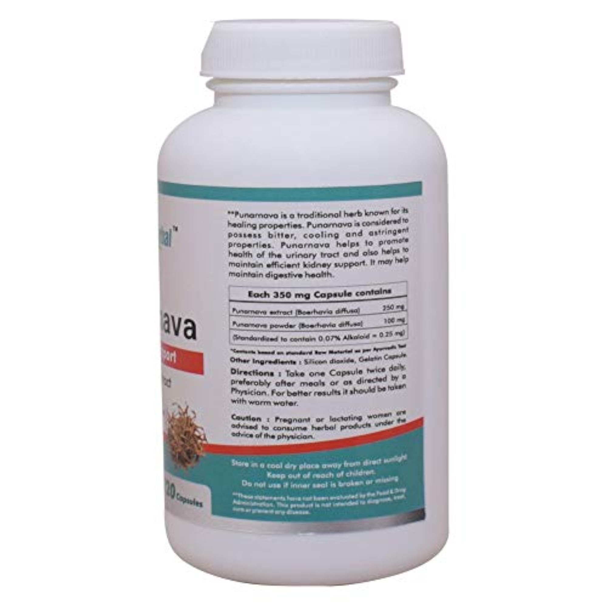 Way2Herbal Punarnava Capsules, 120 Count Natural Wellness