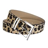 Su construcción de piel sintética y patrón de leopardos proporcionan durabilidad duradera mientras que ofrecen versatilidad que define la cintura para armarios de moda.