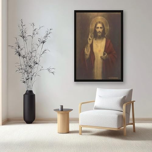 Tableau Sacré-Cœur de Jésus toile religieuse Saint-Esprit