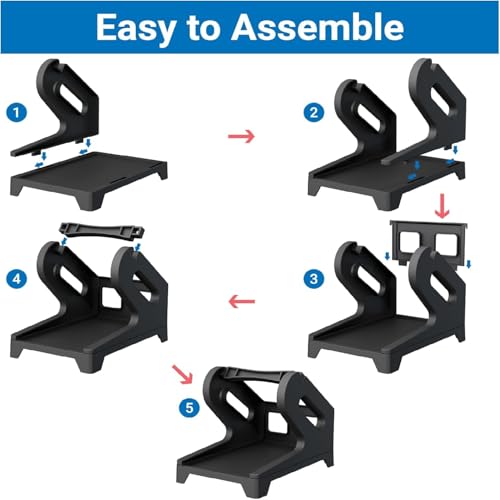 Image of BEEKAY Thermal Label Holder Stand for Roll & Fan-Fold Labels Universal Label Roll Holder for 4x6, 4x4, 3x5, 3x2, 2x1, Label Roll Heavy-Duty Plastic Stand