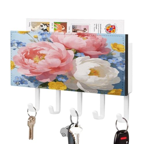 Llavero de pared estético para el pasillo con organizador de cartas autoadhesivo 2