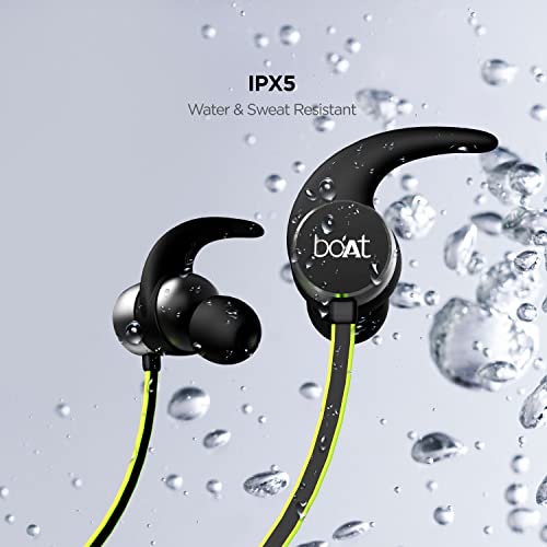 Image of Boat Rockerz 255 in-Ear Earphones with 8 Hours Battery, IPX5, Bluetooth V5.0 and Voice Assistant(Neon)