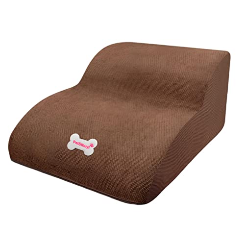 Escalier pliable en mousse de qualité supérieure pour petits chiens et chats - 30 x 35 x 20 cm - Café