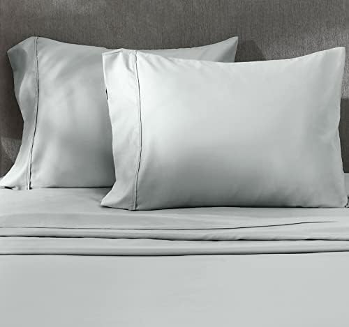 California Design Den 100% Cotton Pillowcases, Pillow Case Set of 2, Fits Standard & Queen Pillows, Luxury 400 Thread Count Sateen Pillowcases, Match with Our 400 Thread Count Sheets (Light Gray)