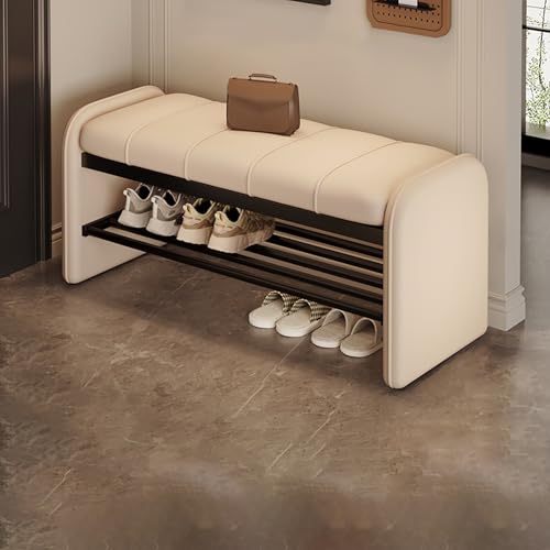 GDMDPTE Shoe Storage Organizer,Upholstered Shoe Rack Bench for Entryways and Hallways