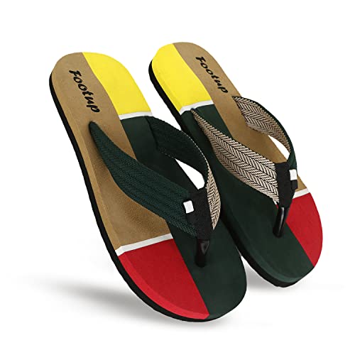 Image of Men's Orthopedic Comfort Flip Flops with Soft Fabric Straps | Cushioned Anti-Skid Footbed Slippers for Men | Lightweight Walking Flip Flops for Home, Outdoor, Indoor Use