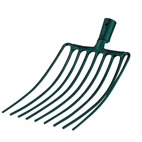 Leborgne Fourche à cailloux, 9 dents, Manche bois 130 cm, Acier forgé et trempé