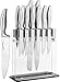 Utopia Kitchen Knife Set - 12 Pieces - Steel Handles Stainless Steel Knives with an Acrylic Stand
