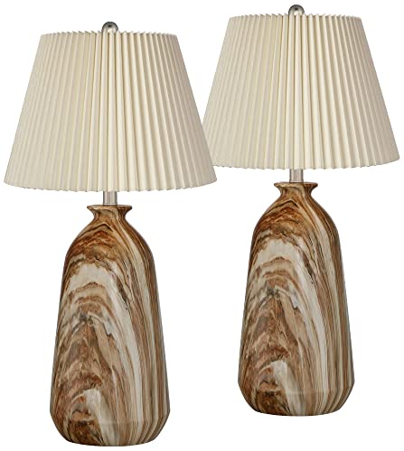 Lámparas de Mesa Modernas 28" Set de 2 Pátina Mármol