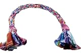 Dog Puppy Tug of War Pull Toy Rope Play Durable Interactive Entertaining Heavy Duty Fleece Round Squ