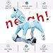 Power Pony Hoverboard Powered Riding Unicorn (Faith-Blue) | Soft Plush Wheeled Ride-On Toy for Kids Age 4+
