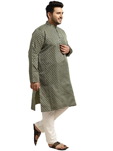 Image of SOJANYA (Since 1958, Men's Silk Blend Grey Kurta Pyjama & Silk Blend Jacket Combo