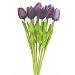 10PCS/LOT high quality PU Stunning Atficial fake Holland mini tulip flower real touch wedding flower artificial flowers silk plants for room home hotel party Event christmas gift decoration multi-color (purple1)
