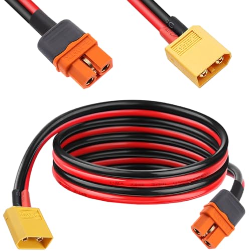 Xiatiaosann XT60i - XT60 オス延長ケーブル 10AWG XT60i メス - XT60 オス延長ケーブル電動自転車、車、Lipo バッテリー充電器、ソーラー発電機、ポータブル電源、ドローン用