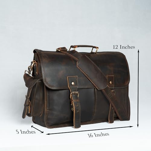 Leather Messenger Bags for Men and Women 16 Inch Laptop Office Briefcase Satchel2