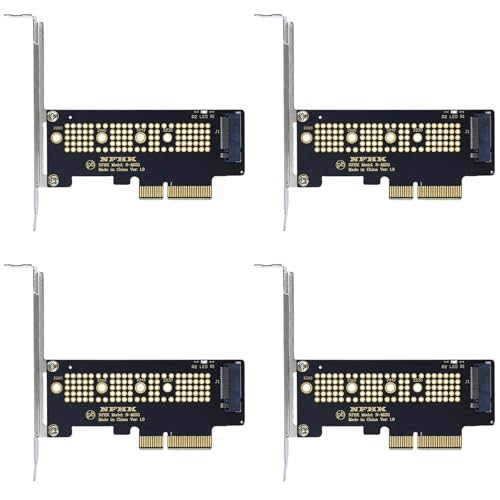 Mujapen 4X M.2 NVME SSD NGFF - PCIE 3.0 X4�A�_�v�^�[PCIE M2���C�U�[�J�[�h�A�_�v�^�[ �T�|�[�g2230 2242 2260 2280�T�C�YNVMe M.2 SSD