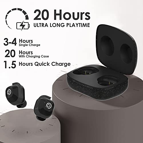 Image of Probus Audio T20 Tws True Wireless In Ear Earbuds Environment Noise Cancellation With Mic|Upto 20 Hours Playtime Smart Touch|Lightweight|Sweatproof-Black