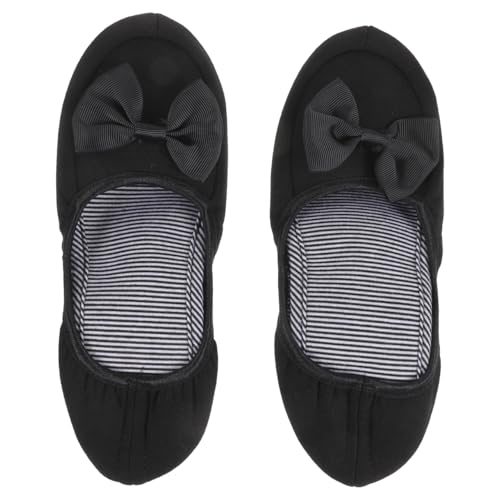 Veemoon Travel Foldable Slippers, Ballerina Slippers for Woman Ladies Folding Leisure Shoes Foldable Ballet Flats Unisex Cotton Anti-Slip Bath for Home and Hotel Use