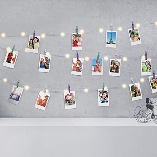 Firefly LED Mini Clip String Lights, 36 White LED Lights,15ft, 16 Clips,Battery Operated