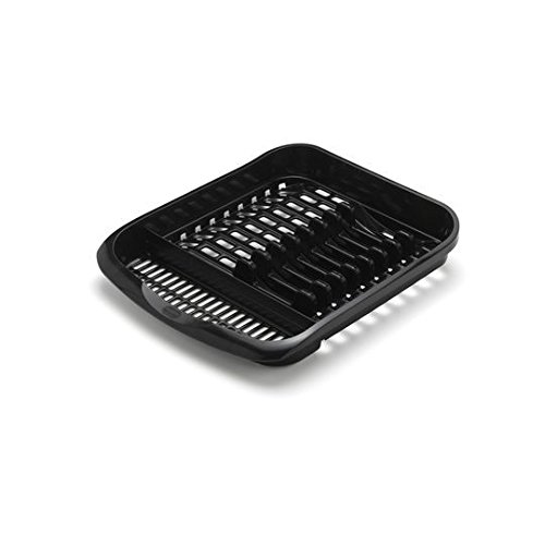 Addis Large Kitchen Sink Dish Drainer Plate Rack Holder Plastic Cutlery Storage (Black)