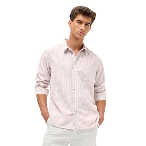 Image of Urbano Fashion Men's Cotton Full Sleeve Regular Fit Casual Striped Shirt