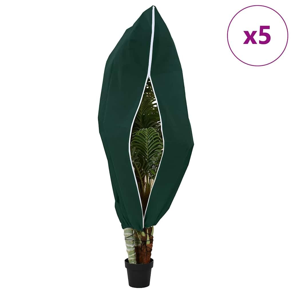 Copertura antigelo per piante in tessuto non tessuto con cerniera, 1 pezzo, verde, 1,55 x 1,55 m, riutilizzabile, con coulisse, per piante da esterno