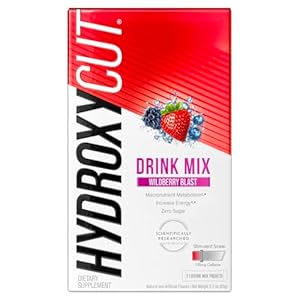 Hydroxycut Drink Mix Weight Loss for Women & Men Weight Loss Supplement Energy Drink Powder Metabolism Booster for Weight Loss Wildberry Blast, 21 Packets (packaging May Vary)