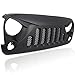 V-SEK Gladiator Angry Skull Front Matte Black Grille Grid Grill for Jeep Wrangler Rubicon Sahara Sport JK JKU 2007-2017