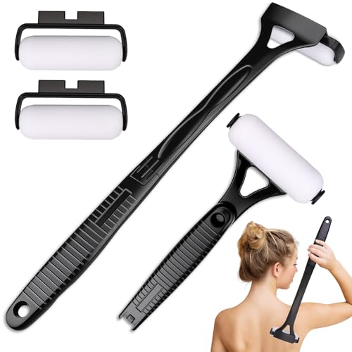 Lotion Applicator for Back, Back Lotion Applicator for Women, Elderly with 3PCS Replacement Foam Rollers, 18.31'' Back Sunscreen Applicator, Apply Skin Moisturizer, Cream, Ointment, Oil, Self Tanner