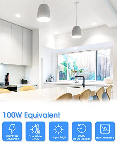 Flaspar Bayonet Light Bulbs, 100W Equivalent B22 LED Bulbs Bayonet, 6000K Cool White - Image 2