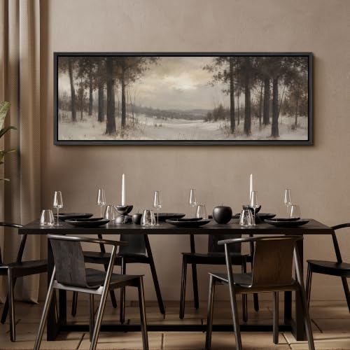 Image of MUDECOR Large Framed Canvas Print Wall Art Snow Pine for Living Room