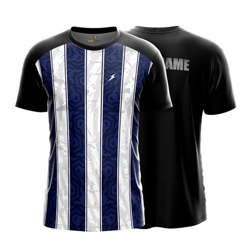 Image of YOURJERSEY Custom Sports Jersey for Men Personalised Cricket /Football /Badminton T-Shirt Customise Name, Dry-Fit Fabric Sizes 2Y-4XL Custom T-Shirt