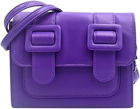 Crossbody Bags for Women, Leather Wallet for Women, Small Purses Square Sling Bag for Girl, Women's Crossbody Handbags with Chain Strap - Purple