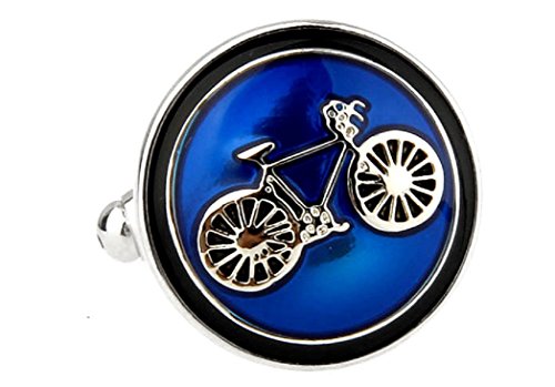 MRCUFF Bike Bicycle Cycling Cyclists Blue Pair Cufflinks in a Presentation Gift Box & Polishing Cloth