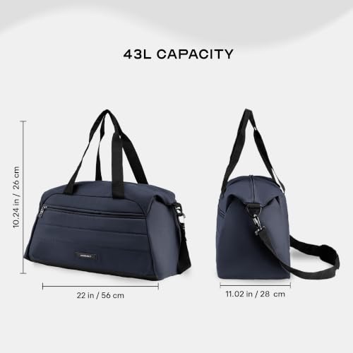 Image of Assembly Premium Duffle Bag for Men and Women | Large Weekender Bag (45 Liters) | with Attachable Shoulder Strap Cabin Bag | Blue | Float