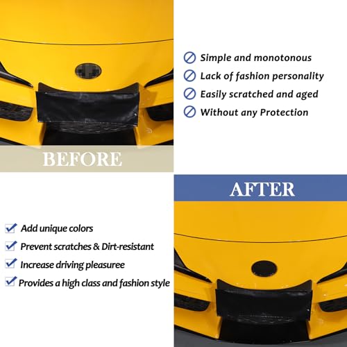Image of Daeiclru Smoked Front Grille Rear Tailgate Emblem Cover Compatible with Toyota Supra GR A90 A91 MK5 2019-2026, ABS Front Rear Logo Overlay Decorative Protection Cover Accessories 2PCS