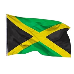 PHENO FLAGS Jamaika Flagge 90x150cm - wetterbeständige Fahne mit Messingösen, 100% Polyester, robuste Doppelnaht & in lebendigen Farben - ideal für Flaggen-Liebhaber
