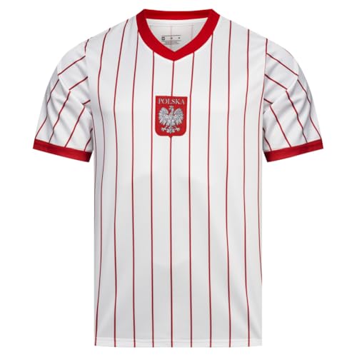 JELEX Retro History Maillot pour homme | Avec logo brodé et manches courtes | Design nostalgique pour les fans de football | Idéal pour les collectionneurs, Pologne, XL