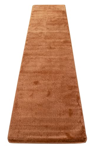 Rugstylesonline Comfy Solid Color Runner Area Rug 26 Inch Wide X Your Choice Length More Color Options Available Slip Skid Resistant Rubber Back (Burnt Orange, 2'2"X8') #TOP1