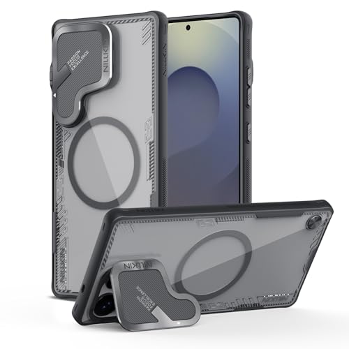 Image of Nillkin Magnetic for Galaxy S25 Ultra Case Clear, Compatible with Magsafe, Never Yellow & Biodegradable Material, Translucent Case with Kickstand & Camera Cover for Samsung Galaxy S25 Ultra, Black