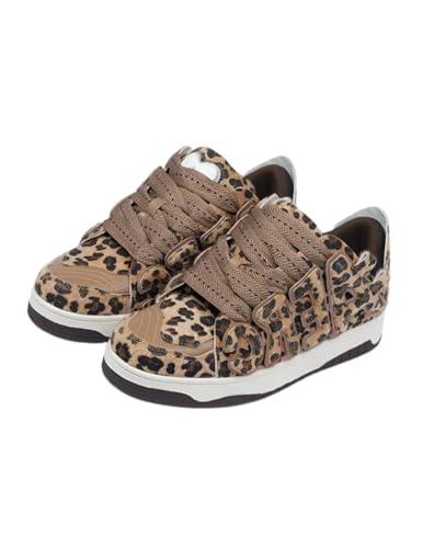 Aelfric Eden Sneakers Starry Climb Leopard Print Applique Skate Shoes Patchwork Lace-up Sneaker Casual Streetwear Shoes