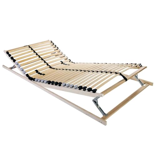 vidaXL Somier de Lamas Manual Marrón 70 x 190 cm Madera de Haya Sólida
