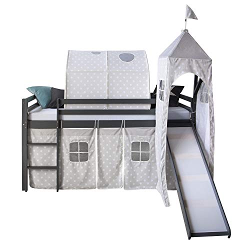 Homestyle4u 1874, Hochbett mit Rutsche Leiter für Kinder...
