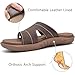KuaiLu Womens Fashion Orthotic Slides Ladies Lightweight Athletic Yoga Mat Walking Sandals Slip On Thick Cushion Recovery Slippers Sandles Comfortable Plantar Fasciitis Arch Support Brown Tan Size 7.5