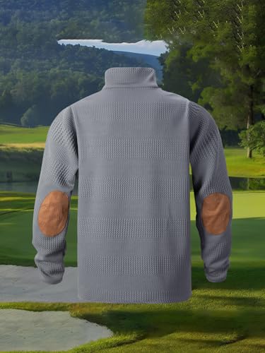 Men's Casual Sweater Long Sleeve Stand Collar Button Knitted Pullover Sweaters3