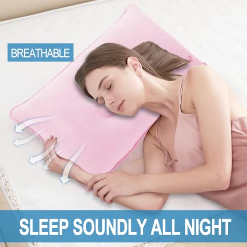 Lot de 2 coussins gonflables pour le camping, les voyages, les voyages, la voiture, la plage, la voiture, la plage, pour le bureau, l'extérieur – Image 4