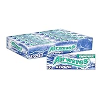 Airwaves Kaugummi Zuckerfrei, Strong, 30 x 10 Dragees, Großpackung Chewing Gum, Mit Natürlichem Menthol, Kaugummi ohne Zucker mit Minz Frische (300 Dragees)