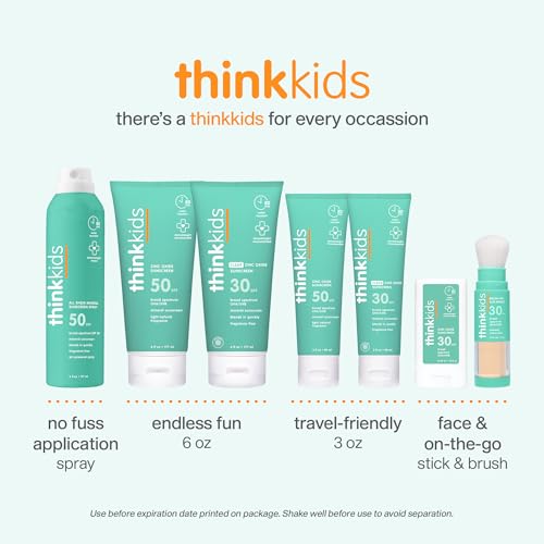 Image of Thinkkids Kids Sunscreen Spray SPF 50+, 6 Fl Oz, Water Resistant & Mineral