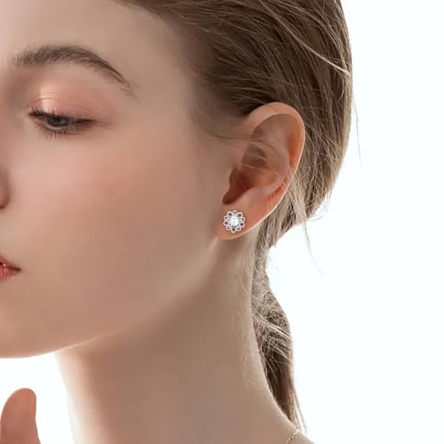 Pearl Stud Earrings Handpicked Freshwater Cultured Pearl Earrings for Women Hypoallergenic 925 Sterling Silver Cubic Zirconia Studs for Mother Her - image 2